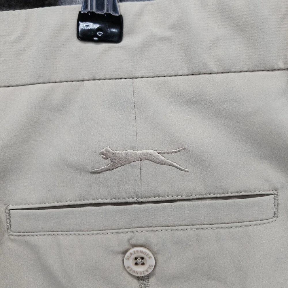 Slazenger Golf Shorts Mens 38 Khaki Chino Mid Rise
